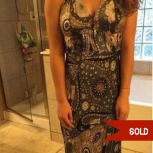 100% silk halter dress